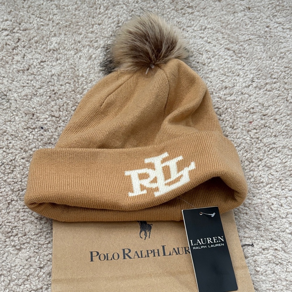 Polo by Ralph Lauren Tan Knit Beanie